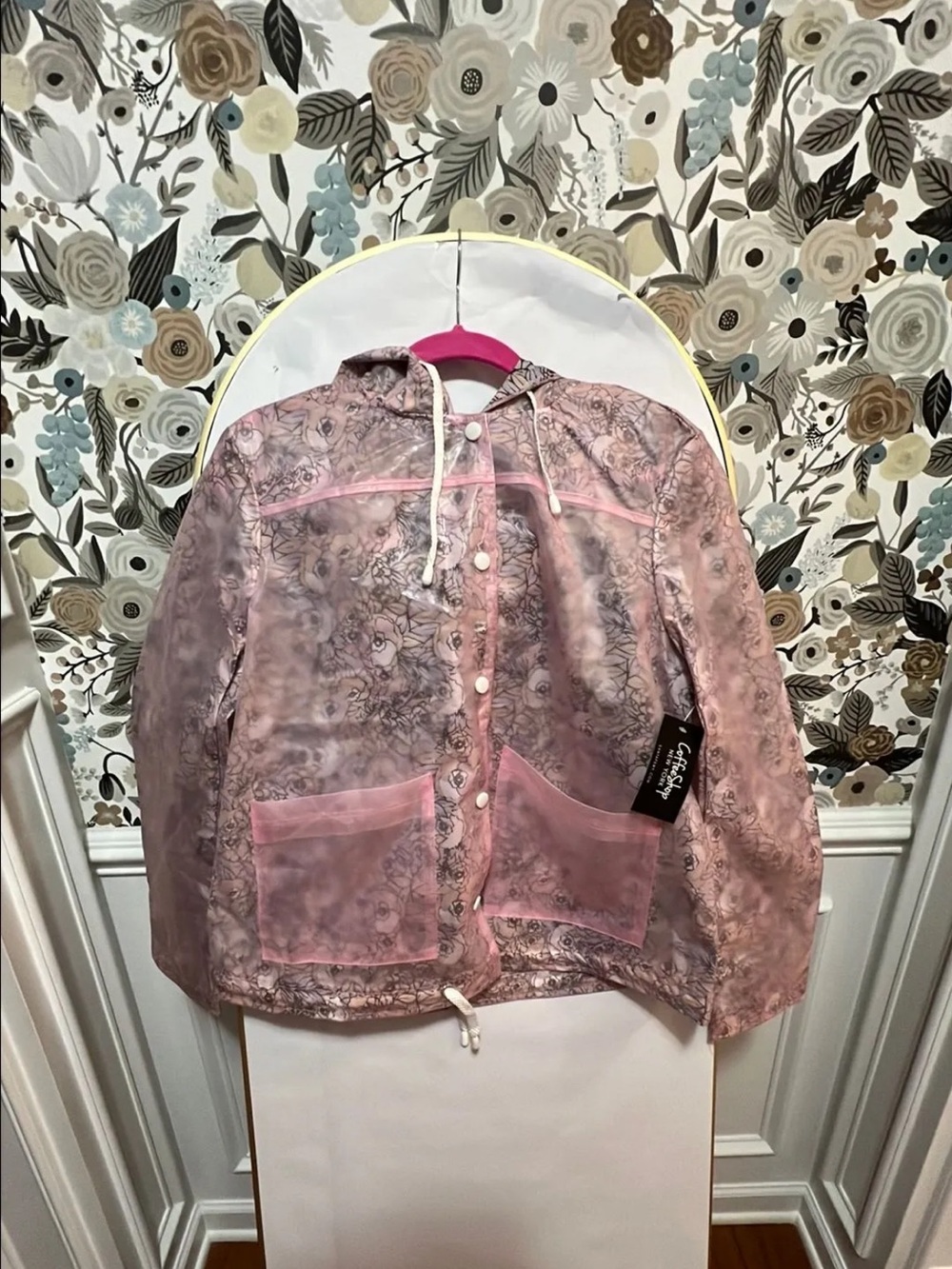 Coffe shop floral rain jacket